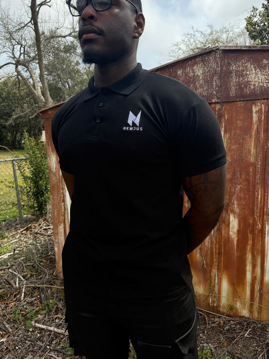 Black Newjus Collar Shirt