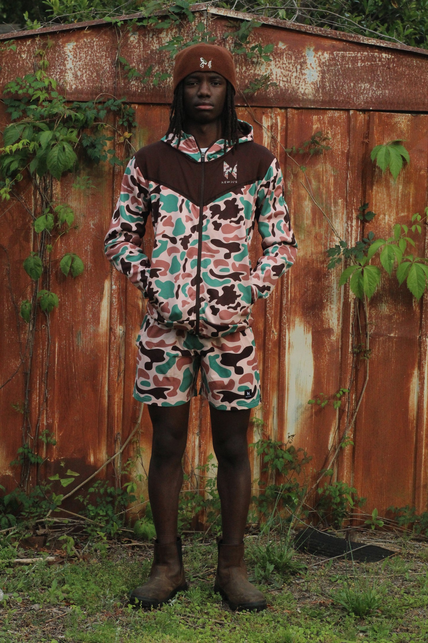 Newjus Duck Camo Hybrid Shorts